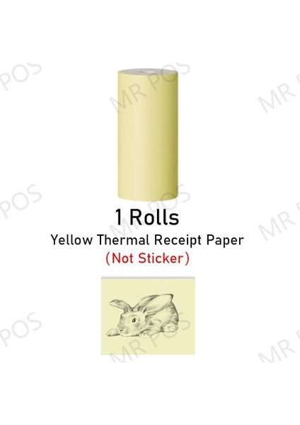 Sarı Kağıt Stili Diğer A6 Termal Etiket Yazıcı Kağıdı Beyaz Renkli Etiket Fotoğraf Yazıcısı Için 57*25MM Peripage Paperang Poooli Baypage Printing A (Yurt Dışından)