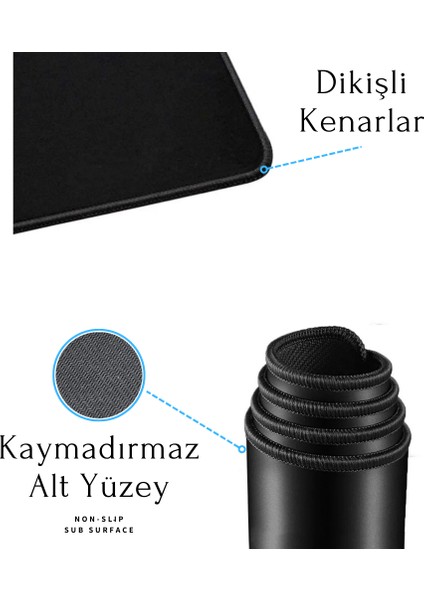 Oyuncu Gamer Mouse Pad,fare Altlığı,kenar Dikişli Mouse Pad,kaymaz Taban,ofis Tipi Mouse Pad 35X28