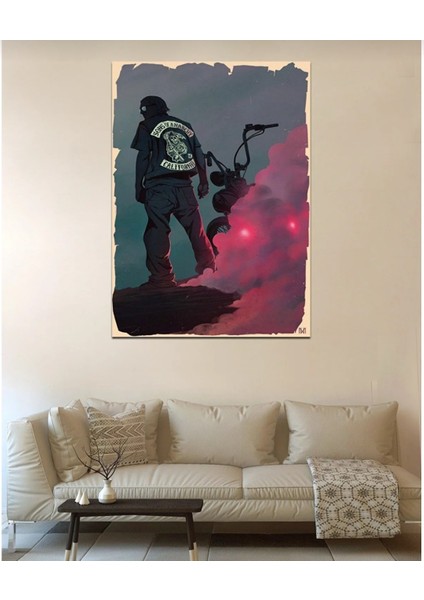 Sons Of Ananrchy Art Poster Desenli Tasarım Duvar Halısı