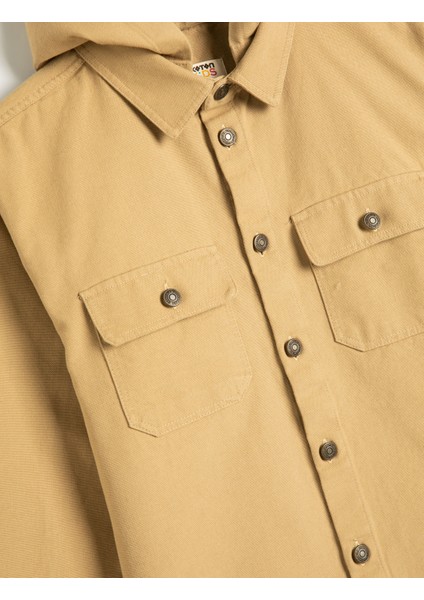 Gömlek Ceket Cep Detaylı Pamuklu fırsatları