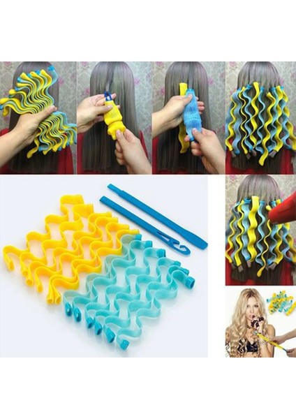25CM - 12SILINDIR Stili Sihirli Saç Bigudi Silindirleri Kiti 25CM Dıy Taşınabilir Hiçbir Isıtmalı Saç Modeli Silindirleri Çubukları Dalga Formu Kıvırma Saç Şekillendirici Araçları (Yurt Dışından) indirimleri