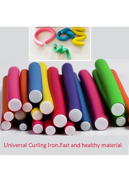 Çap 1.2cm -5 Adet Stil Kıvırcık Saç Ürünleri Kauçuk Yeniden Kullanılabilir Rulo Saç Bigudi Isısız Kısa Uzun Saç Şekillendirme Aracı Isısız Saç Maşası (Yurt Dışından)