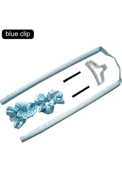 Mavi 02 Tarzı Uzun Saçlar Için Isısız Saç Maşaları Saç Bağları ve Klipleri ile Isısız Kıvırma Çubuğu Kafa Bandı Saç Şekillendirme Seti (Yurt Dışından)