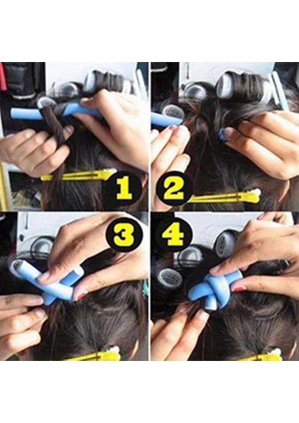 10 Adet Rastgele Renk Stili Isısız Köpük Bigudi Makineleri Saç Kıvırma Bandı Köpük Bendy Büküm Bukleler Şerit Dıy Şekillendirici Saç Silindirleri (Yurt Dışından)