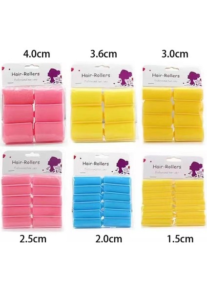 6pcs 3.6cm Yellow Style Pembe Toka Yumuşak Sünger Köpük Yastık Saç Silindirleri Curlers Şekillendirici Salon Kuaför Dıy Kolay Bukleler Kuaförlük Aracı Kiti Dıy Ev (Yurt Dışından)