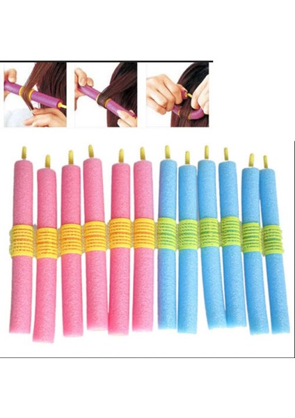 2 Adet Tarzı Yumuşak Sünger Köpük Saç Bigudi Rulo Kolay Curlring Şekillendirici Salon Kuaför Kuaförlük Saç Şekillendirme Büküm Araçları (Yurt Dışından)