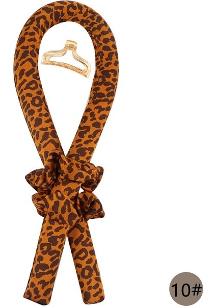 10 Leopar Tarzı Slik Saten Isısız Saç Bigudi Kafa Kadınlar Için Saç Sarma Kıvırma Şerit Kız Scrunchies Şapkalar Saç Aksesuarları Curl Bar (Yurt Dışından)