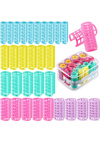 Fildişi Tarzı 30 Pieces Plastic Hair Rollers Curlers Snap On Rollers Self Grip Rollers For Dıy Hairdressing Hair Salon Hair Barber, 5 Sizes (Yurt Dışından) modelleri