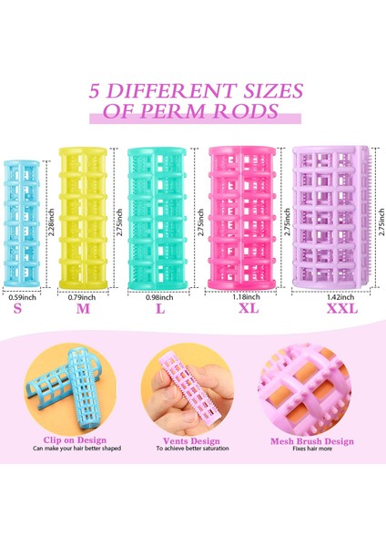 Fildişi Tarzı 30 Pieces Plastic Hair Rollers Curlers Snap On Rollers Self Grip Rollers For Dıy Hairdressing Hair Salon Hair Barber, 5 Sizes (Yurt Dışından) fırsatları