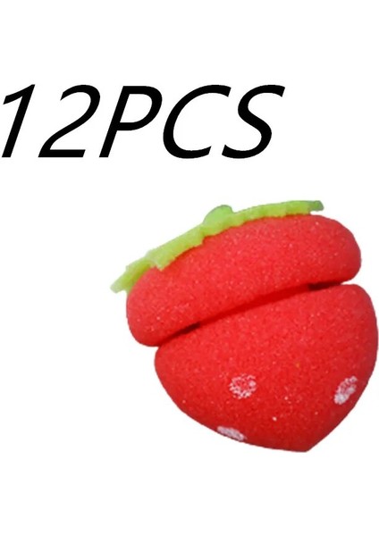 12 Adet Tarzı Kadın Saç Silindirleri Curlers Çilek Topları Saç Şekillendirici Yumuşak Sünger Güzel Dıy Aracı (Yurt Dışından)