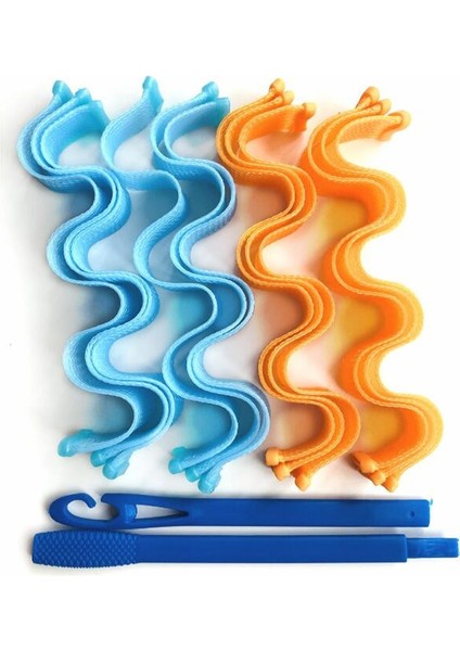 Mavi ve Turuncu Tarzı Et Dıy 30CM Sihirli Saç Kıvırcıklaştırıcılar Taşınabilir Saç Modeli Dalga Şekillendiriciler Dayanıklı Güzellik Makyaj Curling Saç Şekillendirici Araçları (Yurt Dışından)