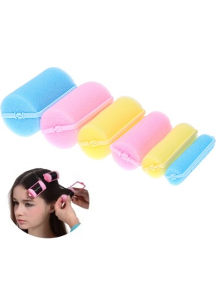 Pic Gösterisi Stili Olarak Et Pembe Yumuşak Sünger Köpük Yastık Saç Silindirleri Curlers Salon Kuaför Dıy Bukleler Kuaförlük Aracı Kiti Dıy Ev (Yurt Dışından)