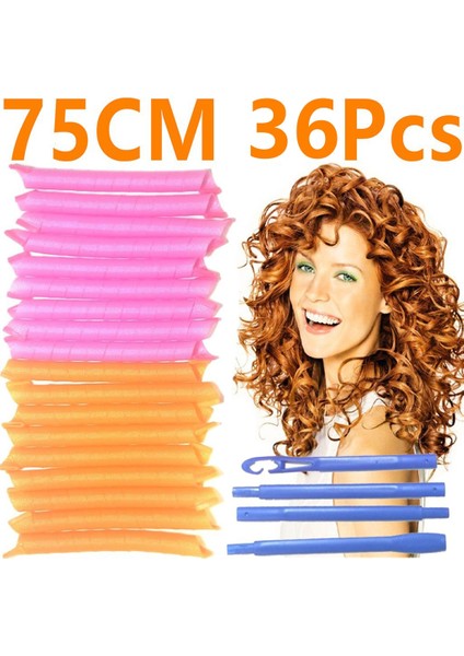 55CM 36PCS Tarzı 75CM Saç Silindirleri Salyangoz Şekli Dalga Şekli Değil 6 Çubuk Spiral Yuvarlak Bukleler Saç Bigudi Yumuşak Saç Bigudi Bendy Saç Silindirleri Dıy (Yurt Dışından) fırsatları