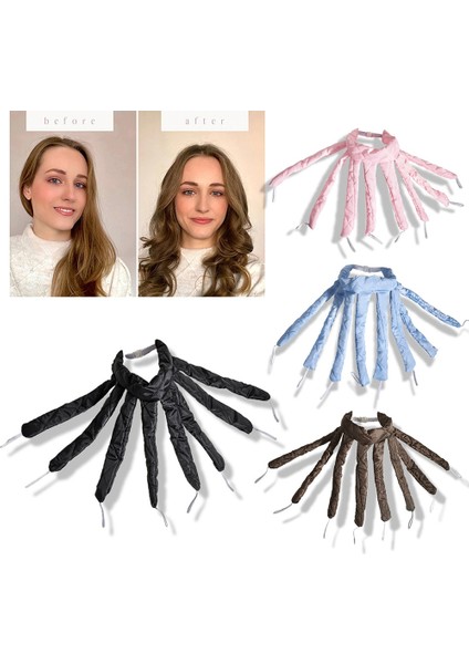 Pembe Tarzı 8 Claw Heatless Curling Rod Headband No Heat Hair Curlers Ribbon Hair Rollers Sleeping Soft Curl Bar Wave Formers Hair Styling (Yurt Dışından) modelleri