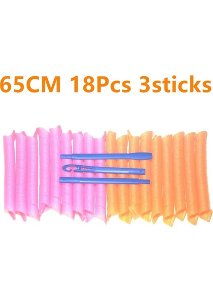 65CM 18 Adet 3 Çubuk Stili Saç Silindirleri Salyangoz Şekli Dalga Biçimi Değil 75CM Keneler Spiral Yuvarlak Bukleler Saç Bigudi Yumuşak Saç Bigudi Bendy Saç Silindirleri Dıy (Yurt Dışından)
