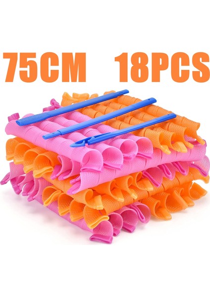65CM 18 Adet 3 Çubuk Stili Saç Silindirleri Salyangoz Şekli Dalga Biçimi Değil 75CM Keneler Spiral Yuvarlak Bukleler Saç Bigudi Yumuşak Saç Bigudi Bendy Saç Silindirleri Dıy (Yurt Dışından) modelleri