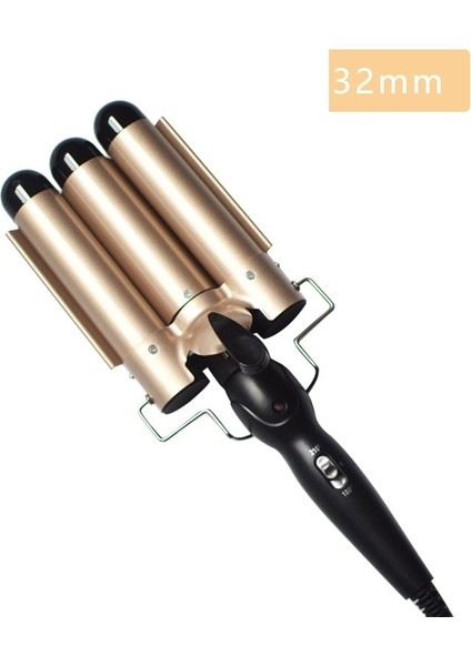 Altın 32MM Ab Tarzı Profesyonel Saç Maşası mm Seramik Üçlü Varil Saç Bigudi Ütüler Saç Dalgası Waver Şekillendirici Araçları Saç Şekillendirici Değnek (Yurt Dışından)