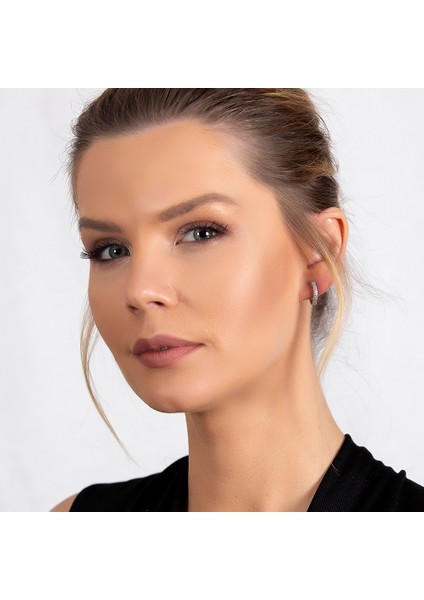 Starlight Diamond Zirkon Taşlı Mikro Halka Tasarım 925 Ayar Gümüş Küpe fırsatları