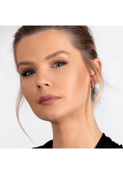 Starlight Diamond Zirkon Taşlı Mikro Halka Tasarım 925 Ayar Gümüş Küpe indirimleri