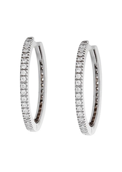 Starlight Diamond Tek Sıra Zirkon Taşlı Halka Tasarım 925 Ayar Gümüş Küpe