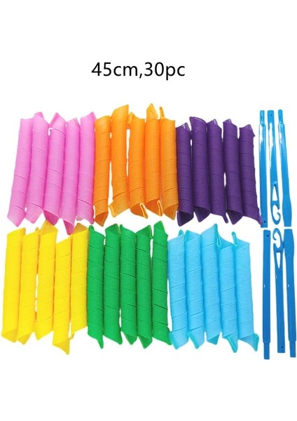 45CM30PC Tarzı (Cm)Sihirli Leverag Saç Bigudi Isısız Bukleler Dalga Saç Silindirleri Saçlar Için Kıvırcık Saç Ürünleri Bukle Modelleyici (Yurt Dışından)