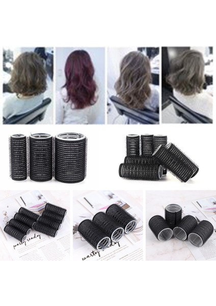 4pc-3.6cm Tarzı Siyah Büyük Kendinden Kavramalı Saç Silindirleri Pro Salon Kuaförlük Maşaları Profesyonel Çok Boyutlu Kuaför Dıy Için Yapışkan Sarılmak Tarzı (Yurt Dışından)