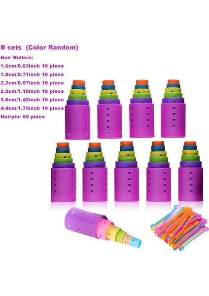 120 Adet Renk Rastgele Stil Parçalar Manyetik Saç Silindirleri Seti Ördek Gagası Klipsli Pürüzsüz Saç Silindirleri Kuaförlük Şekillendirme Aracı, Rastgele Renk 6 Boyut (Yurt Dışından)