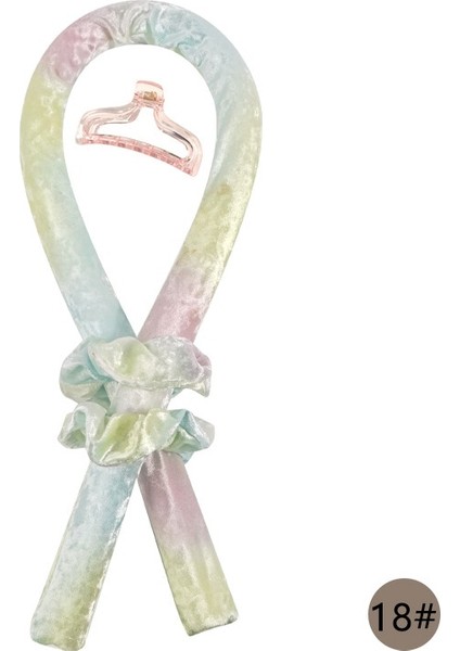 No.18 Tarzı Kadınlar Için Isısız Curling Çubuk Kafa Ipek Bukleler Saç Waver Saç Bigudi Şerit Sarma Kiti Hiçbir Isı Maşaları Silindirler Şekillendirici Araçları (Yurt Dışından)