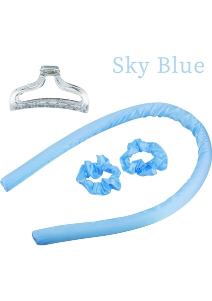 Klip Gök Mavisi Stili Isısız Kıvırma Çubuğu Kafa Bandı Kadın Ipek Kıvırcıklaştırıcılar Saç Kıvırma Kurdelesi Saç Yapmak Kıvırcık Uyku Yumuşak Kafa Bandı Kuaförlük Aracı (Yurt Dışından)