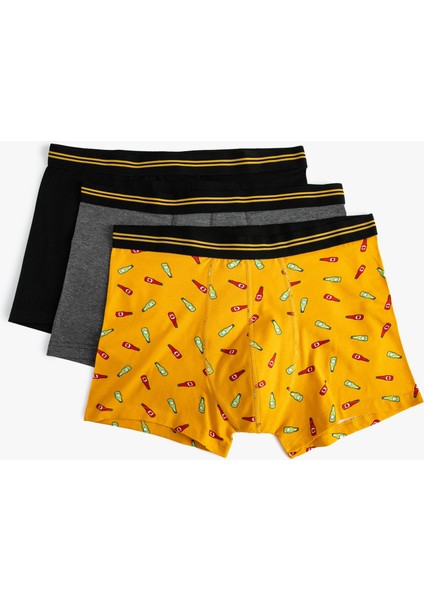 3'lü Boxer Seti Baskılı Çok Renkli