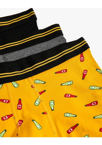 3'lü Boxer Seti Baskılı Çok Renkli