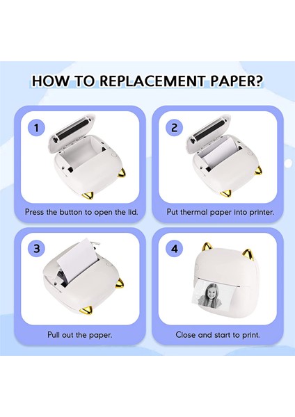 Mini Cep Yazıcısı, Led'li Taşınabilir Termal Yazıcı, Çocuklar Için Bluetooth Mürekkepsiz Yazıcı, Kullanılmış, Ofis, Çalışma (Yurt Dışından)