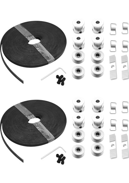 5MX6MM Gt2 Triger Kayışı +8 Adet 20 Diş 5mm Iç Çaplı Kasnak +8 Adet Avara + 8 Adet Gergi Yayı Burulma (Yurt Dışından)