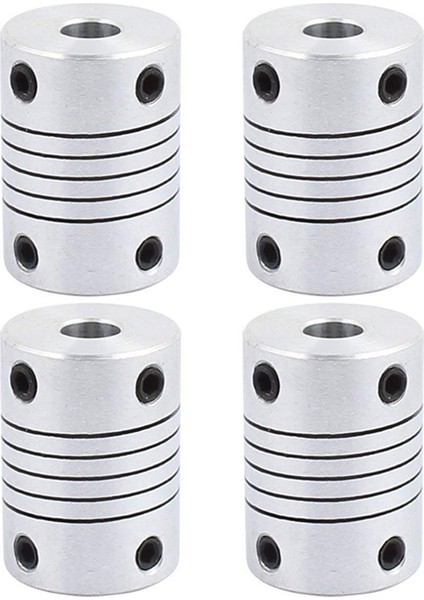 4 Adet 6mm Ila 8mm Şaft Kaplini 25MM Uzunluk 18MM Çap Step Motor Çoğaltıcı Alüminyum Alaşımlı Bağlantı Konnektörü (Yurt Dışından)