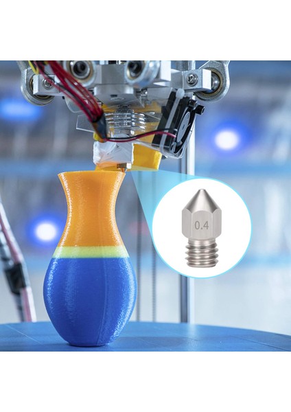 10 Adet Mk8 0.4 Mm/1.75 mm 3D Yazıcı Nozulları, Sertleştirilmiş Paslanmaz Çelik Ekstruder Nozulları ile 3 Adet Meme Temizleme Iğnesi (Yurt Dışından)