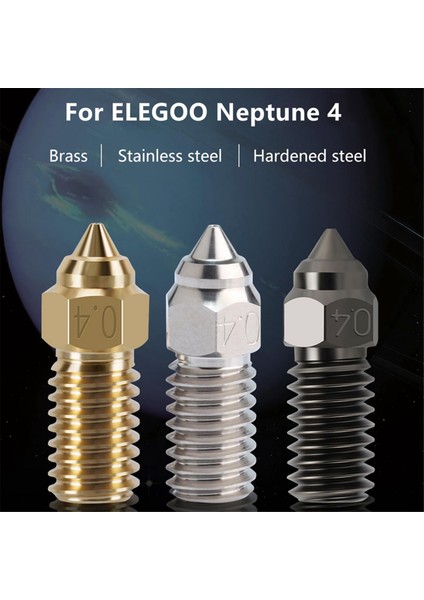 Neptune 4 Serisi Için 15 Adet Nozullar Kiti, 3D Yazıcı Parçaları Sertleştirilmiş/paslanmaz Çelik/pirinç 0.4mm Nozullar Kiti (Yurt Dışından)