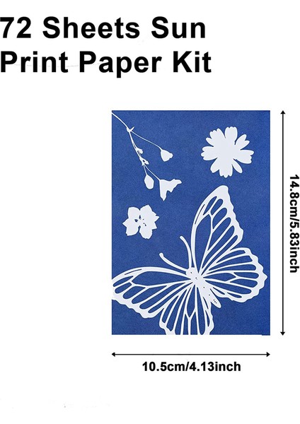 219 Adet Güneş Baskı Kağıdı Cyanotype Kağıt Seti, Güneş Çizim Kağıdı Hassasiyeti Doğa Baskı Kağıdı (Yurt Dışından)