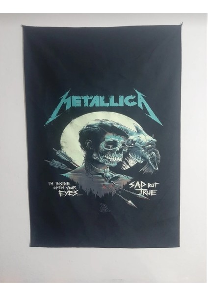 Metallica Open Your Eyes- Sad But True Desenli Tasarım Duvar Halısı