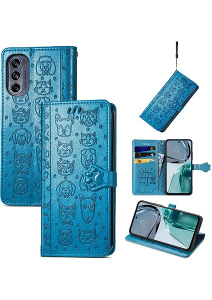 Moto G62 Flip Kapak Için Kılıf Darbeye Karikatür Hayvanlar Kısa Kayış Kılıf (Yurt Dışından) fiyatları