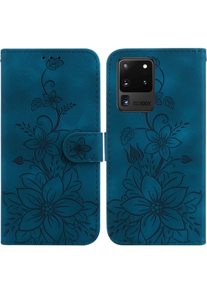 Samsung Galaxy S20 Ultra Için Kılıf Kabartmalı Lily Premium Pu Deri Cüzdan Stili Kart Tutuculu ve Standlı Çevirmeli Telefon Kılıfı (Yurt Dışından) indirimleri