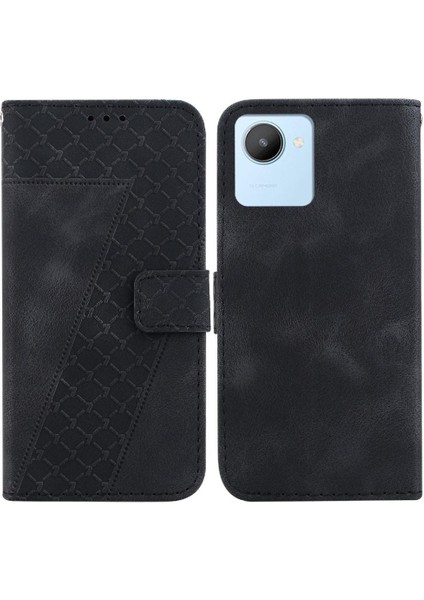 Realme C30/C30S Flip Folio Kapak Için Telefon Kılıfı Kart Yuvası Fonksiyonu Pu (Yurt Dışından)