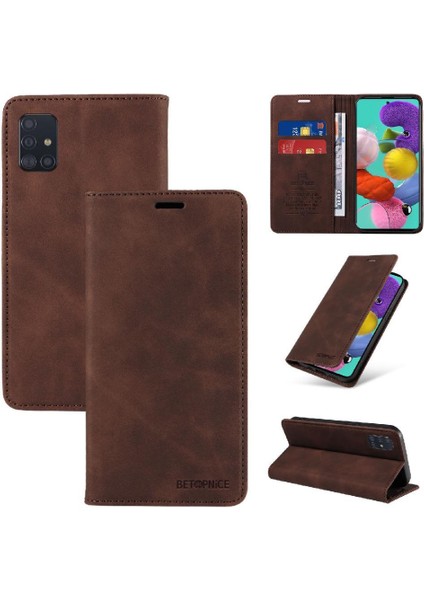 Samsung Galaxy A51 4g Manyetik Koruyucu Pu Deri Folio Cüzdan (Yurt Dışından)