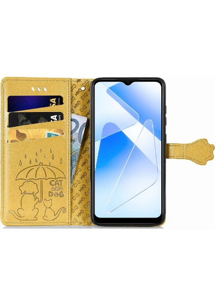 Oppo Oppo 5g Darbeye Karikatür Hayvanlar Için Kılıf Kısa Kayış Deri Kılıf (Yurt Dışından)