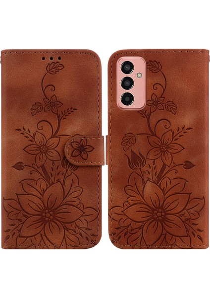 Samsung Galaxy M13 4g Için Kılıf Kabartmalı Lily Premium Pu Deri Cüzdan Stili Kart Tutuculu ve Standlı Çevirmeli Telefon Kılıfı (Yurt Dışından) indirimleri