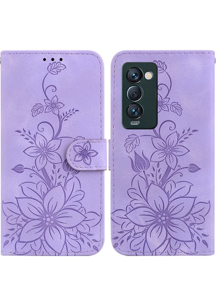 Tecno Camon 18 Premier Için Kılıf Kabartmalı Lily Premium Pu Deri Cüzdan Stili Kart Tutuculu ve Standlı Çevirmeli Telefon Kılıfı (Yurt Dışından) indirimleri