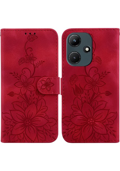 Infinix Hot 30I Için Kılıf Kabartmalı Lily Premium Pu Deri Cüzdan Stili Kart Tutuculu ve Standlı Çevirmeli Telefon Kılıfı (Yurt Dışından) indirimleri