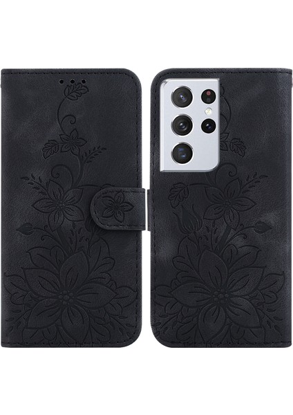 Samsung Galaxy S21 Ultra Için Kılıf Kabartmalı Lily Premium Pu Deri Cüzdan Stili Kart Tutuculu ve Standlı Çevirmeli Telefon Kılıfı (Yurt Dışından) indirimleri