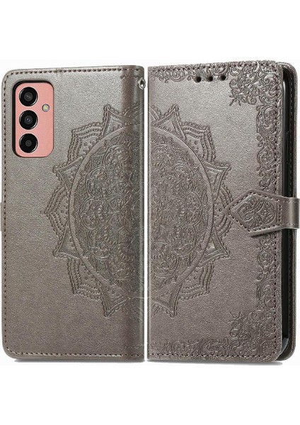 Samsung M13 4g Flip Için Zarif Desen Deri Telefon Kılıfı (Yurt Dışından)