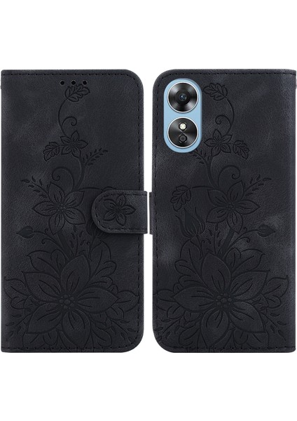 Oppo A17/A17K Için Kılıf Kabartmalı Lily Premium Pu Deri Cüzdan Stili Kart Tutuculu ve Standlı Çevirmeli Telefon Kılıfı (Yurt Dışından) indirimleri