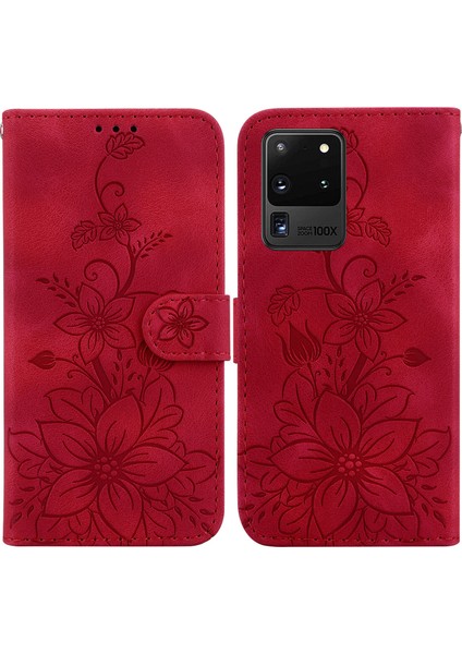 Samsung Galaxy S20 Ultra Için Kılıf Kabartmalı Lily Premium Pu Deri Cüzdan Stili Kart Tutuculu ve Standlı Çevirmeli Telefon Kılıfı (Yurt Dışından) indirimleri